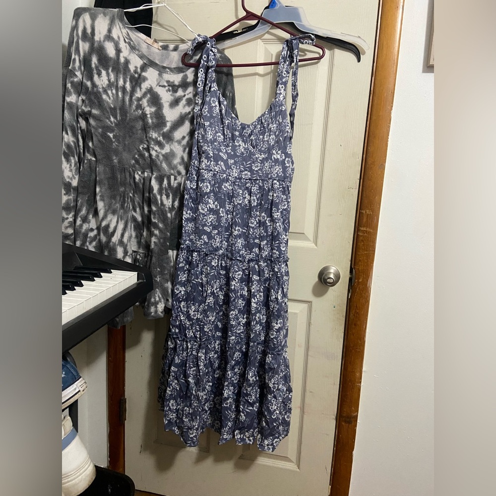 Blue Floral Sleeveless Dress